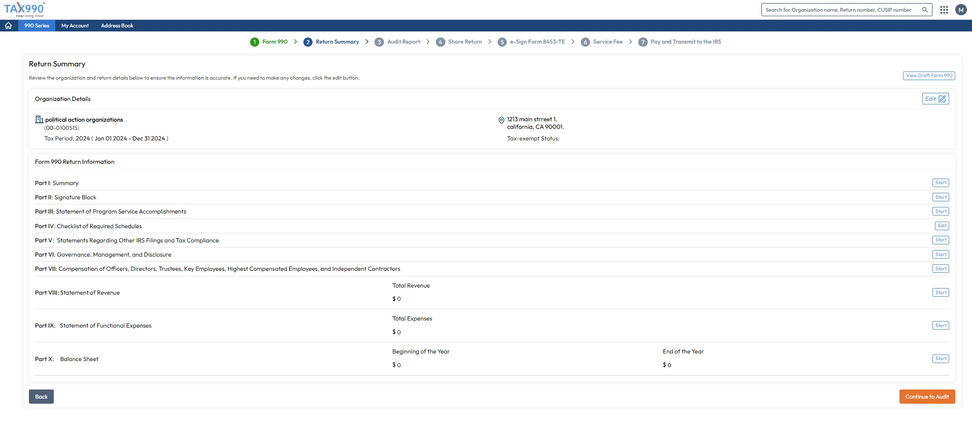 Review Your Form Summary