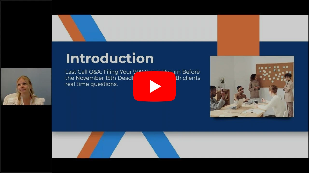 Last Call Q&A: Filing Your 990 Series Return Before the November 15th Deadline
