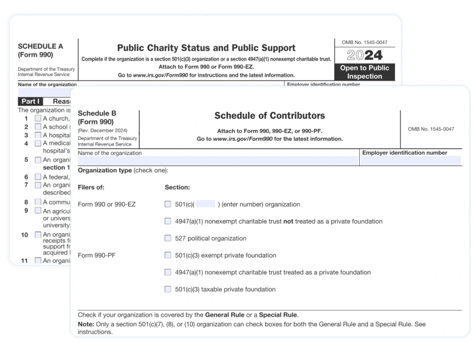 Attach your free 990 schedules for Free with Tax990