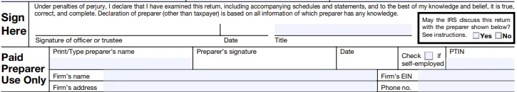 Signature and Paid Preparer