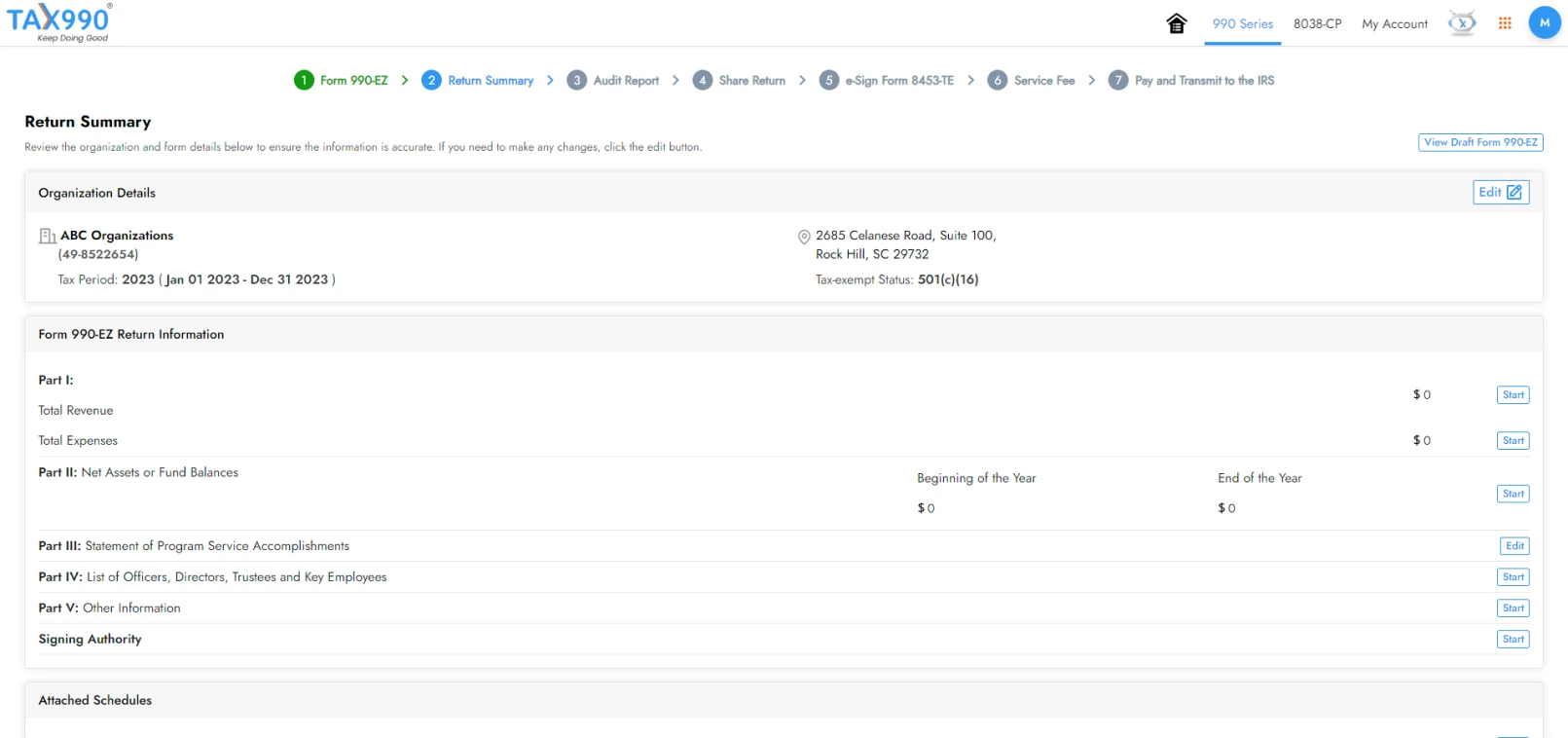 Review Your Form Summary